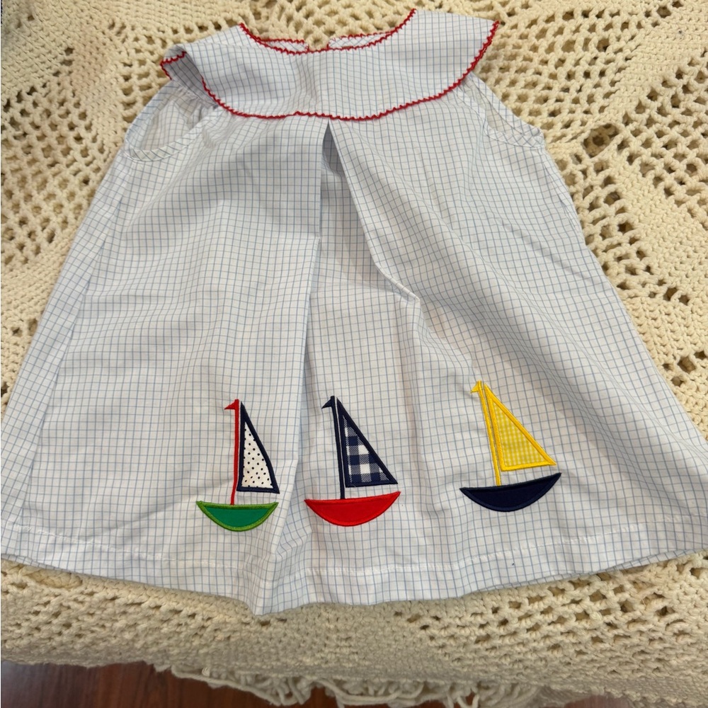 True Girls 4T Sailboat Dress EUC preppy style summer